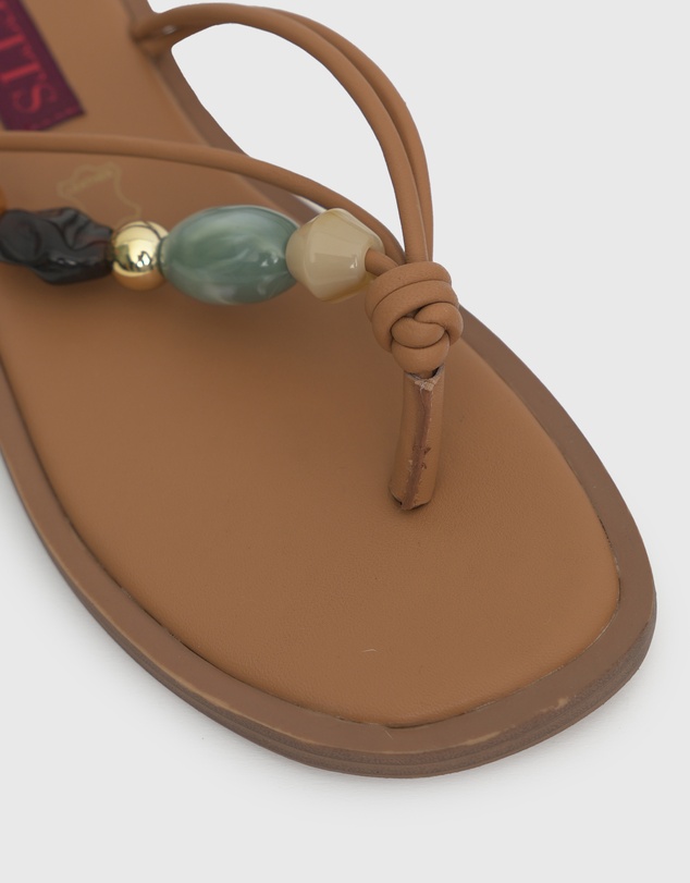 Betts - Saltwater Leather Multi Beaded Thong Sandals