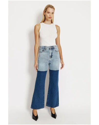 Bardot - Pia Two Toned Flared Jeans