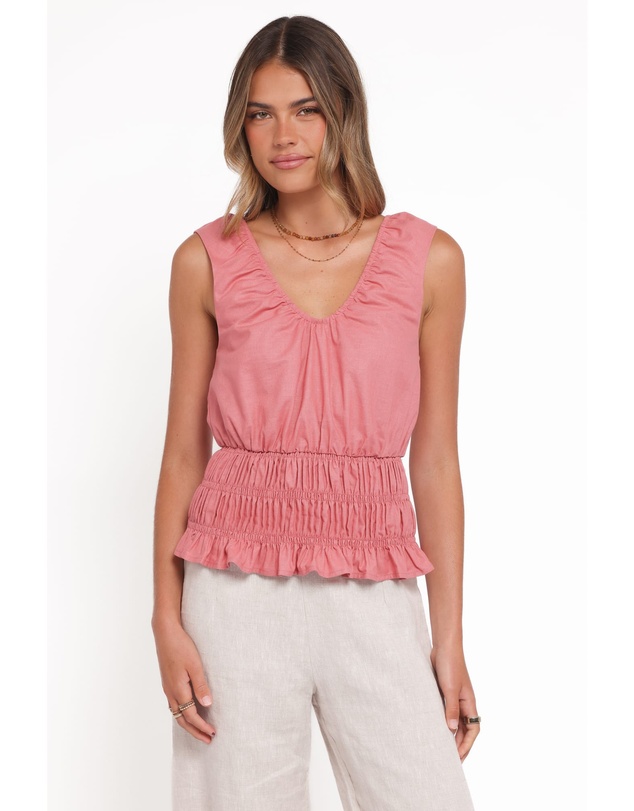 Petal & Pup - Lucilla Shirred Waist Top - Petal Pink