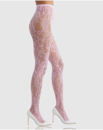 High Heel Jungle - Rosa Lace Tights