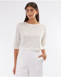 Amelius - Bronte Linen Three Quarter Jersey Top