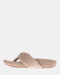 Mia Vita - Cozy Toe Post Slipper - Taupe