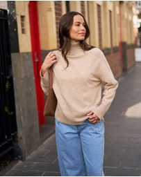 Ceres Life - Alex Oversized Knit Funnel Neck Pullover