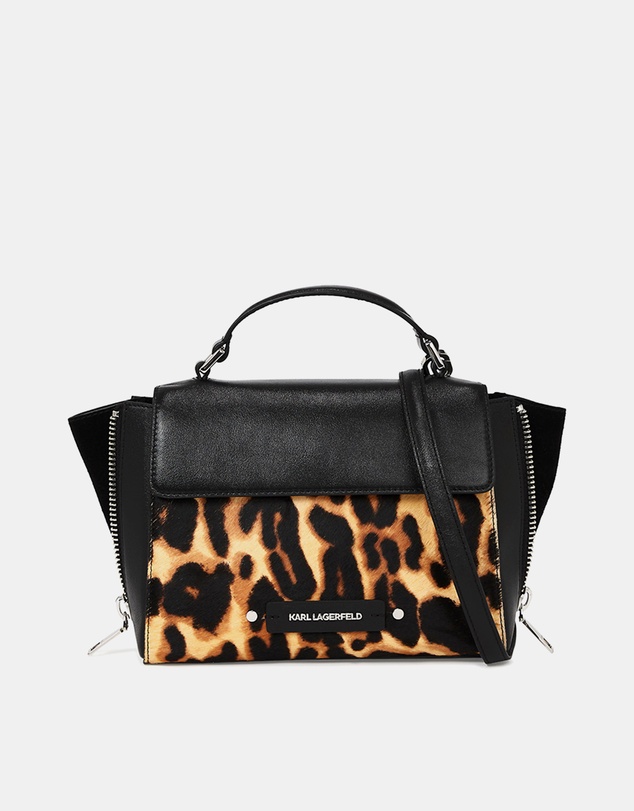 Karl Lagerfeld - K/Hardware Small Leopard Top-Handle Bag