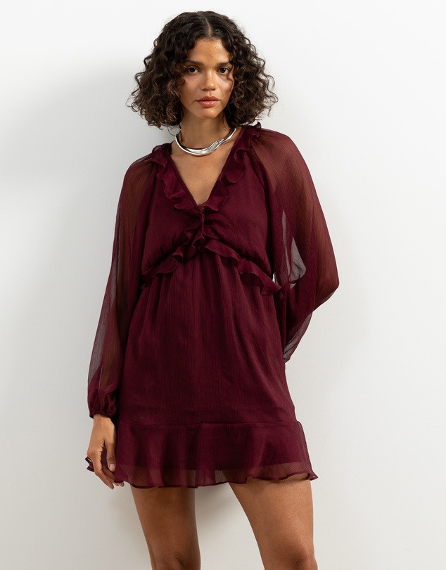 Atmos&Here - Benni Boho Mini Dress With Ruffle Detail
