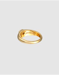 Elli Jewelry - Ring Pinky Crystal Heart Valentine 925 Sterling Silver Gold-Plated