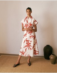 Trenery - Wild Iris Linen Bias Skirt in White