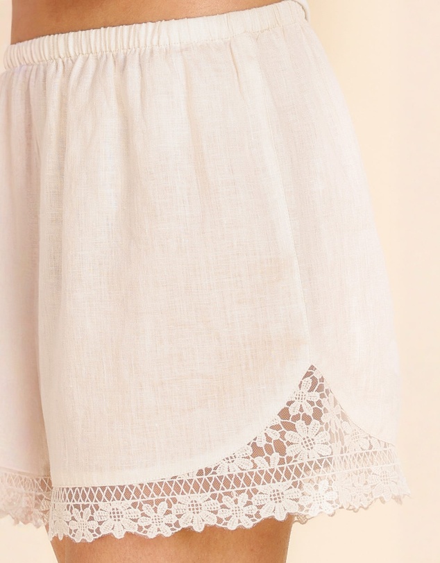 Gingerlilly - Valencia Linen Lace Shorts