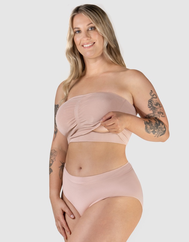 B Free Intimate Apparel - Full Bust Bamboo Strapless Maternity & Nursing Wire Free ﻿Bra (DD-E-F-G-H) Cup