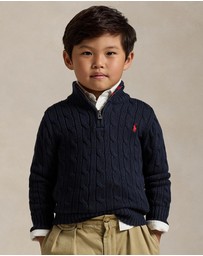 Polo Ralph Lauren - Cable-Knit Cotton Quarter-Zip Sweater - The Iconic Exclusive - Babies-Kids