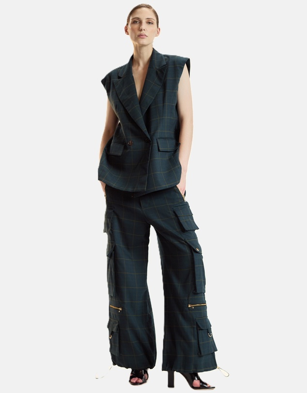 Cynthia Rowley - Plaid Cargo Pants