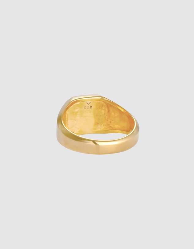 Kuzzoi - ICONIC EXCLUSIVE - Enamel Signet Ring in Gold-Plated 925 Sterling Silver