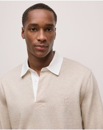 Trenery - Jersey Cotton Monogram Rugby in Oat Marle