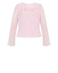 City Chic - Plus size Luscious Sheer Ruffles Top - pout