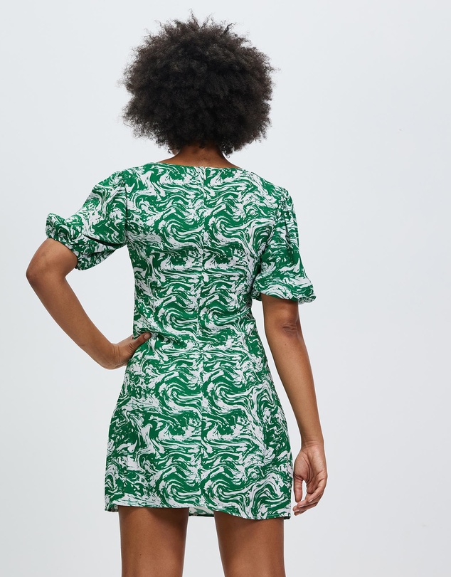 Third Form - Marble Balloon Sleeve Mini Dress