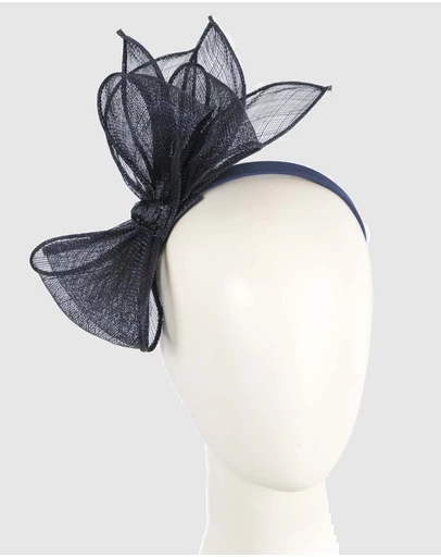 Max Alexander - Navy Sinamay Bow Fascinator