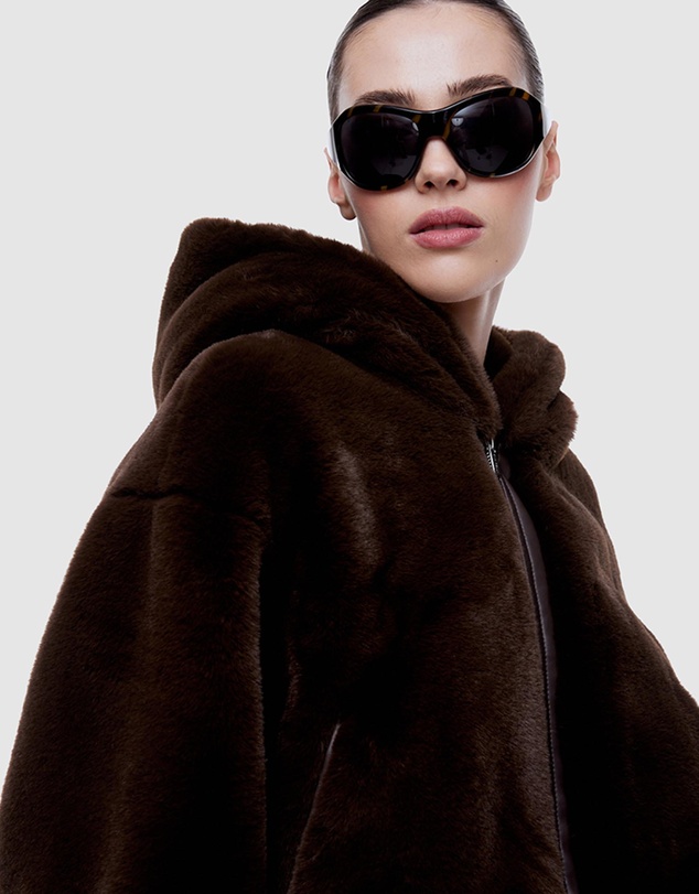 ENA PELLY - Faux Fur Zip Thru Hoodie
