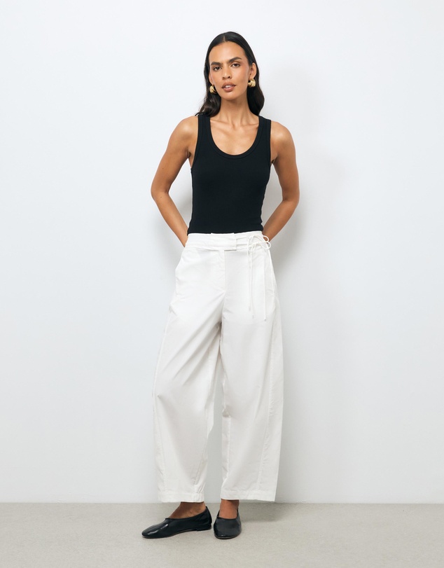 AERE - Olyssa Tie Waist Cotton Pants