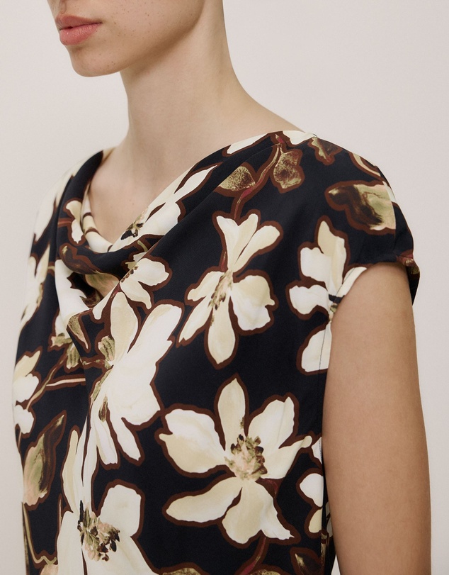 Trenery - Calais Floral Cap Sleeve Top in Black