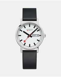 Mondaine - Official Swiss Railways Classic DayDate Vegan Grape Leather Watch
