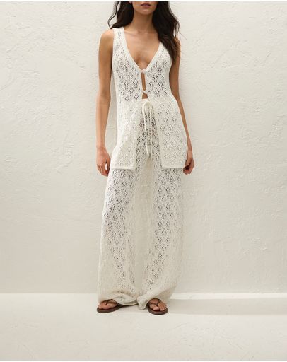 Pointelle Knit Vintage White