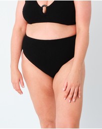 UNE PIECE - High-Waisted Crinkle Cut Bikini Bottoms