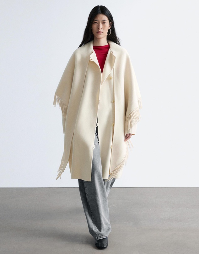 & Other Stories - Fringed Shawl Wool Coat
