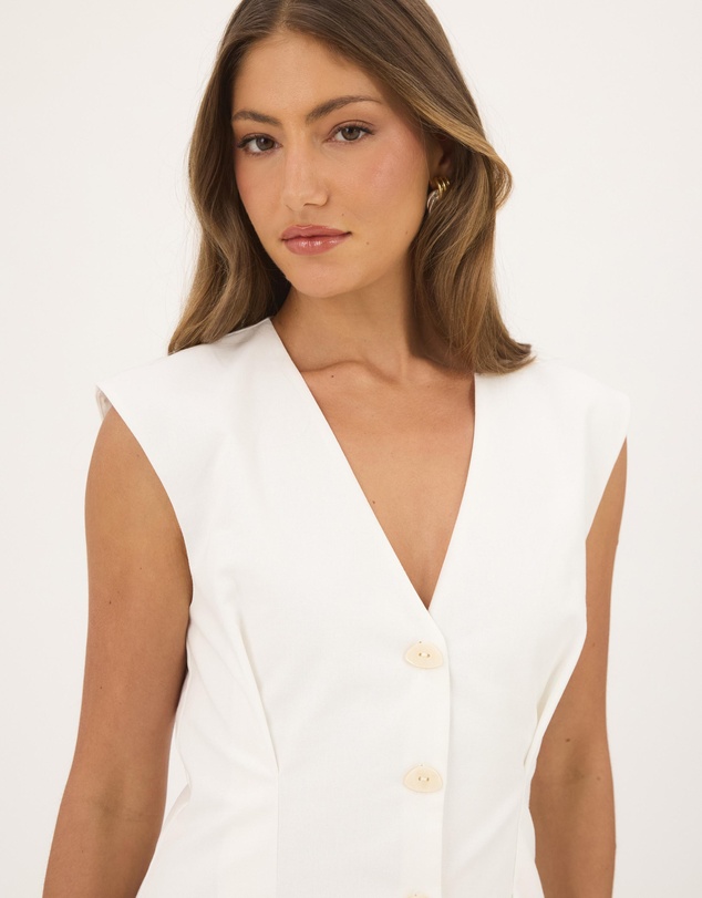 Atmos&Here - Maya Button Tucked Mini Dress