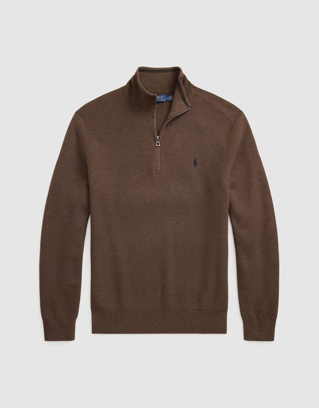 Polo Ralph Lauren - Mesh-Knit Cotton Quarter-Zip Sweater
