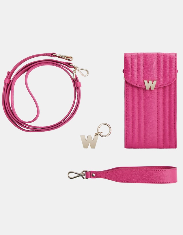Wolf - Wolf Mimi Phone Case with Wristlet & Lanyard Pink