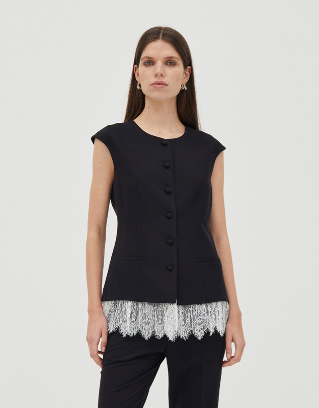 Third Form - Nocturne Lace Trim Vest