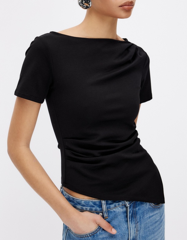 Minima Esenciales - Eliana Draped T-Shirt