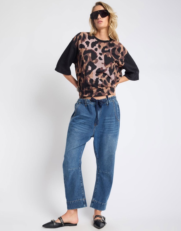 ONE TEASPOON - Outcasts Low Waist Drop Crotch Harem Denim Jeans - Rodeo Blue