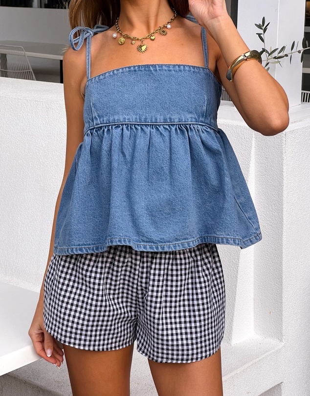 Beginning Boutique - Ethel Blue Denim Top