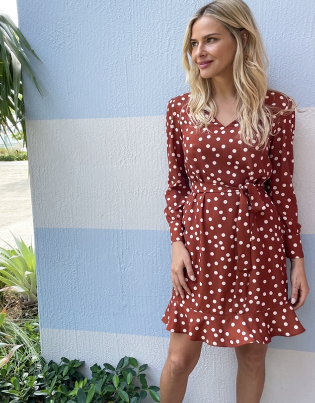 Sosandar - Polka Dot Belted Shift Dress