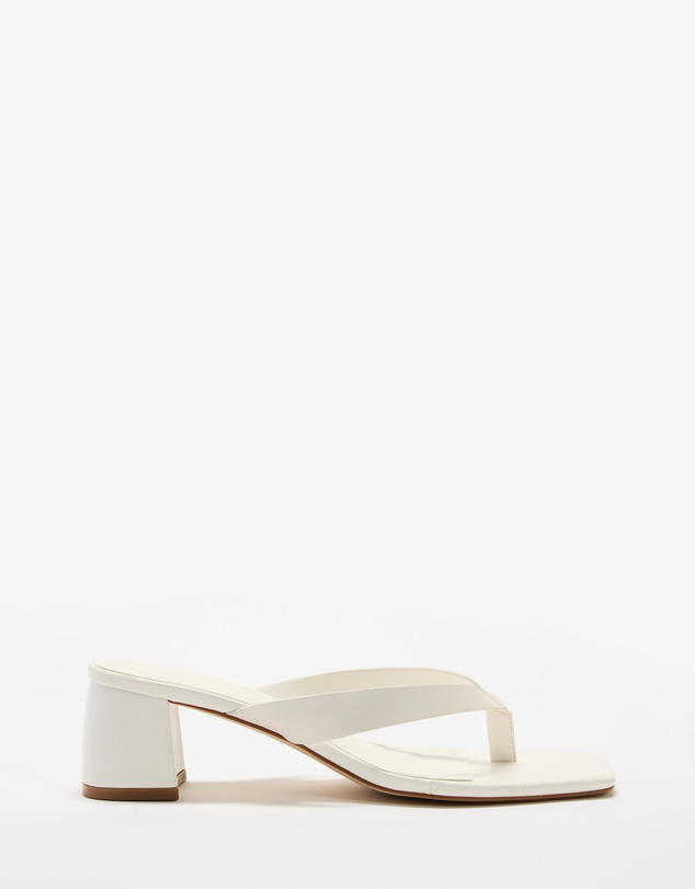 Atmos&Here - Gemma Block Leather Thong Heels