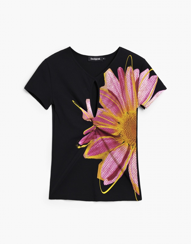 Desigual - T-shirt with floral opening