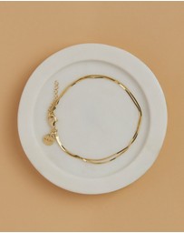 Najo - Mirage Yellow Gold Double Chain Bracelet (18.5cm+ext)