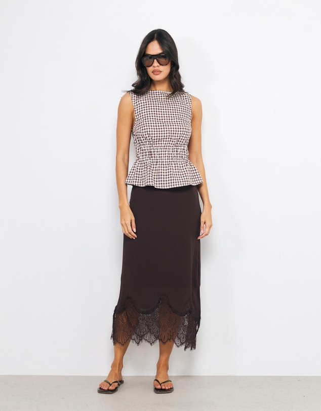 AERE - Romy Linen Gingham Top