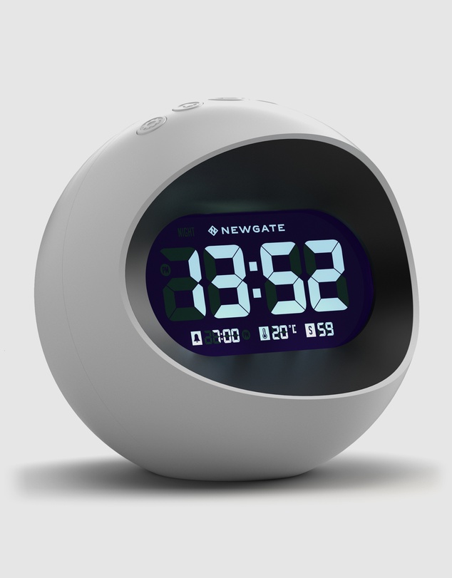 Newgate - Newgate Centre Of The Earth Lcd Alarm Clock White