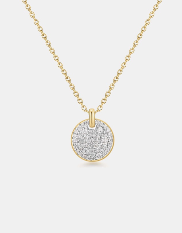 Ania Haie - Two-Tone Large Pave Disc Necklace