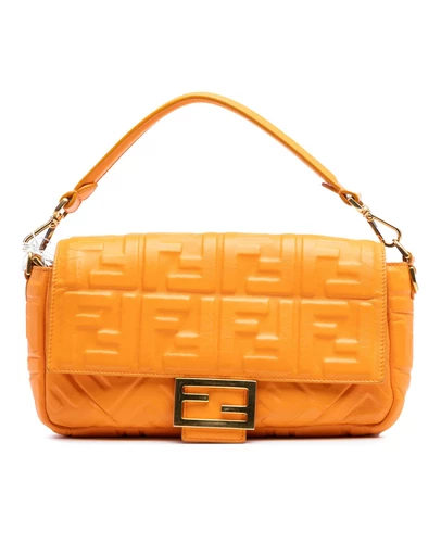 Pre-Loved by Azura Reborn - Pre-Loved Zucca Embossed Leather Baguette Satchel