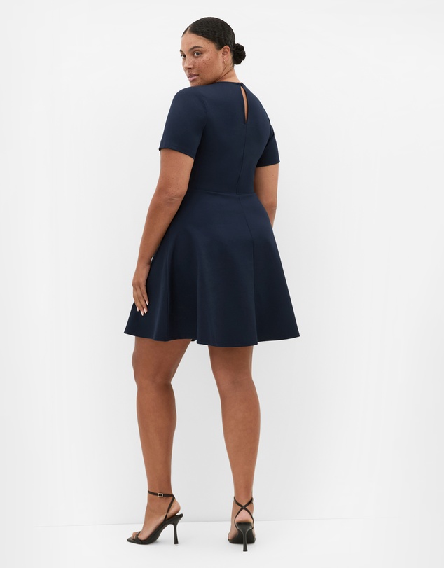 City Chic - Plus size Cariline Mini Skater Dress - navy