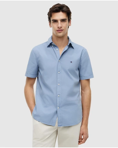 Tommy Hilfiger - Regular Fit Washed Poplin Short Sleeve Shirt