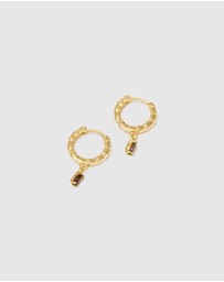 Kirstin Ash - Deco Smokey Quartz Hoops