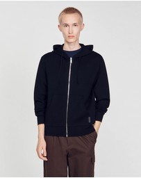 Sandro - HOME PATCH EN CUIR SWEAT CARDIGAN