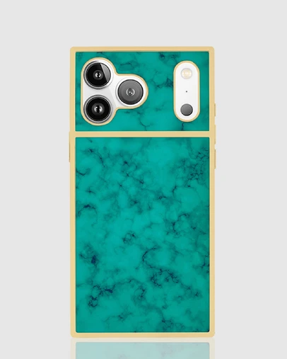 Flaunt - Flaunt Square Gilded Turquoise MagSafe Case for iPhone 18 Pro Max / 17 Pro Max