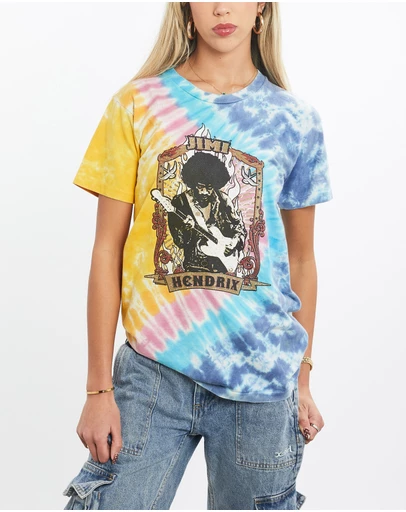 Vintage by The Real Deal - Pre Loved - Vintage Jimi Hendrix Music Tie Dye Tee