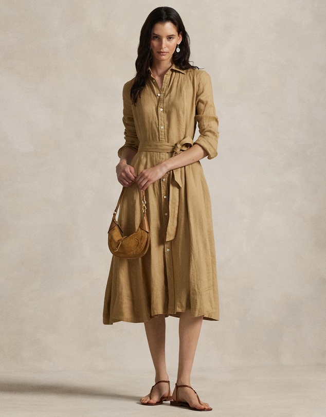 Polo Ralph Lauren - Belted Linen A-Line Shirtdress