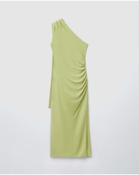 & Other Stories - One-Shoulder Scarf-Detail Midi Dress